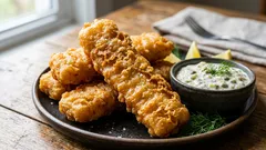 Hrskavi riblji štapići bez jaja i mlijeka: tajna laganog tijesta s sodom